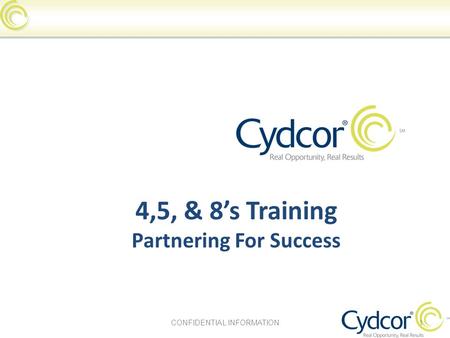 4,5, & 8’s Training Partnering For Success