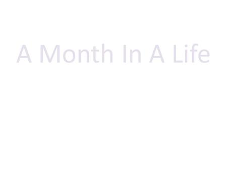 A Month In A Life. About Me: PROFESSION: Facts about job: