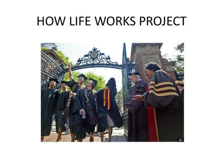 HOW LIFE WORKS PROJECT. This project will allow students to preview their lifestyle the first year after they have completed their education plans. The.