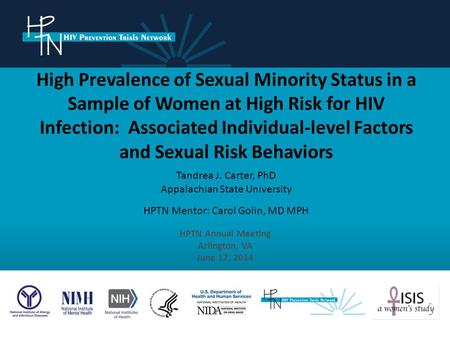 High Prevalence of Sexual Minority Status in a Sample of Women at High Risk for HIV Infection: Associated Individual-level Factors and Sexual Risk Behaviors.