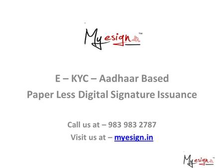 Paper Less Digital Signature Issuance