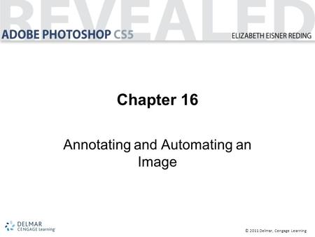 © 2011 Delmar, Cengage Learning Chapter 16 Annotating and Automating an Image.