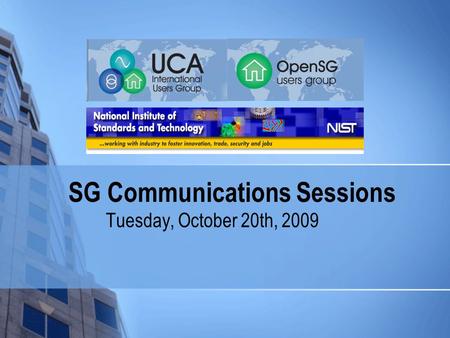 SG Communications Sessions Tuesday, October 20th, 2009.