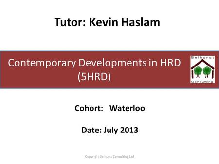 Contemporary Developments in HRD (5HRD)