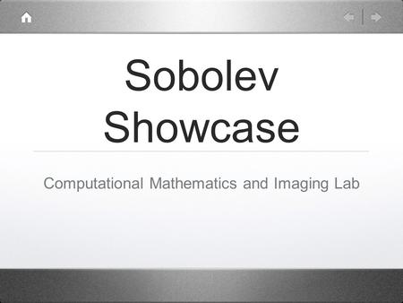 Sobolev Showcase Computational Mathematics and Imaging Lab.