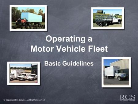 Operating a Motor Vehicle Fleet
