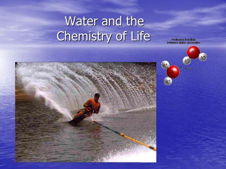 Water and the Chemistry of Life Water and the Chemistry of Life.