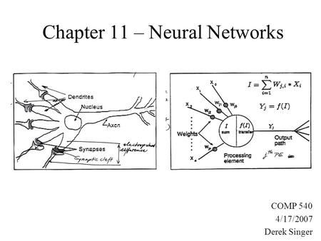 Chapter 11 – Neural Networks COMP 540 4/17/2007 Derek Singer.