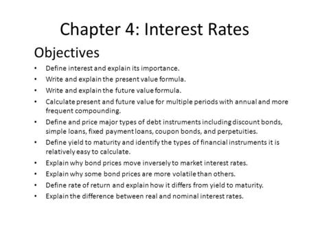 Chapter 4: Interest Rates