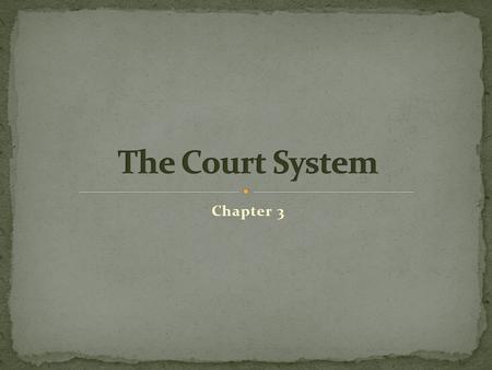 Chapter 3. Purpose: Solving legal disputes and upholding legal rights.