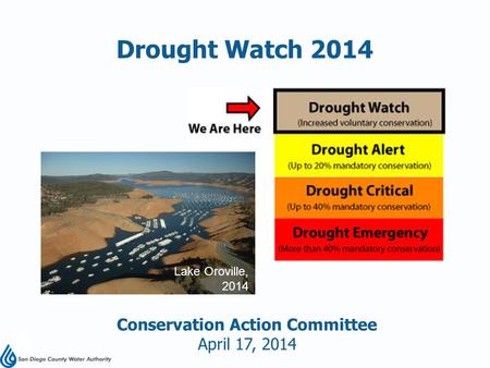 Conservation Action Committee April 17, 2014 Drought Watch 2014 Lake Oroville, 2014.
