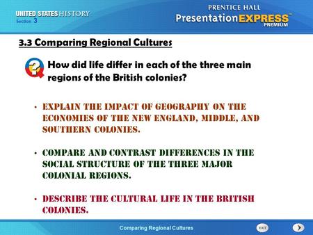 3.3 Comparing Regional Cultures