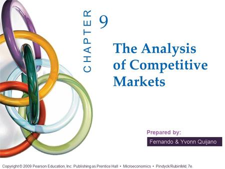 Fernando & Yvonn Quijano Prepared by: The Analysis of Competitive Markets 9 C H A P T E R Copyright © 2009 Pearson Education, Inc. Publishing as Prentice.