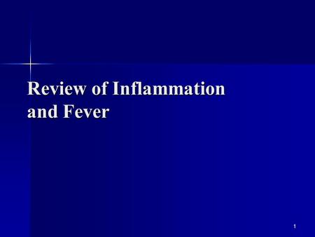 Review of Inflammation and Fever 1. Inflammation 2 A non-specific response to injury or necrosis that occurs in a vascularized tissue. Signs: Redness,