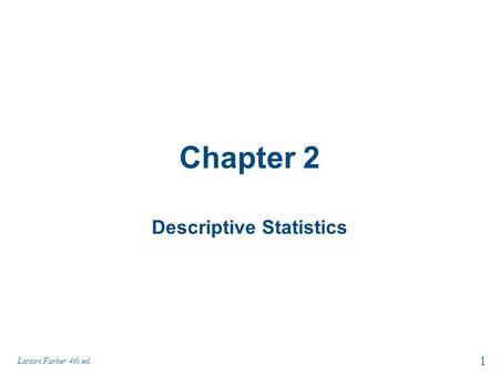 Descriptive Statistics