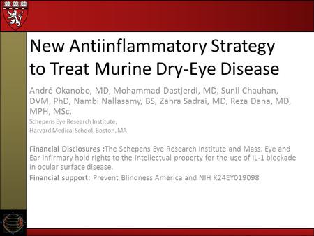 New Antiinflammatory Strategy to Treat Murine Dry-Eye Disease