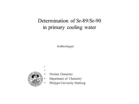 Determination of Sr-89/Sr-90 in primary cooling water
