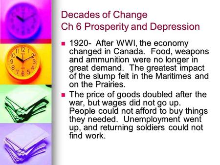 Decades of Change Ch 6 Prosperity and Depression
