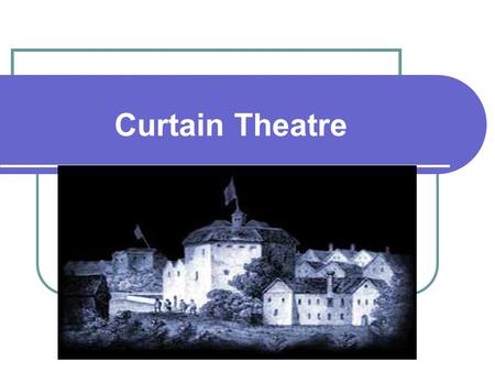 Curtain Theatre. The Curtain The Curtain was used as a venue for Elizabethan plays, replacing the Inn-yard venues. The purpose built Elizabethan Amphitheatres.