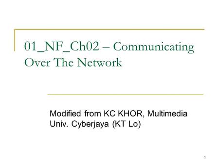 11 01_NF_Ch02 – Communicating Over The Network Modified from KC KHOR, Multimedia Univ. Cyberjaya (KT Lo)