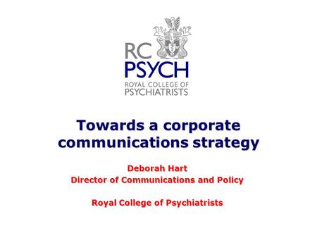 Towards a corporate communications strategy