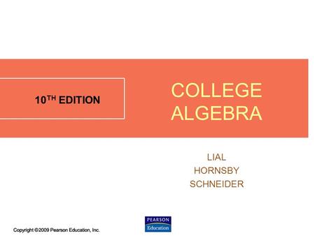 3.6 - 1 10 TH EDITION LIAL HORNSBY SCHNEIDER COLLEGE ALGEBRA.