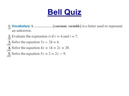 Bell Quiz.