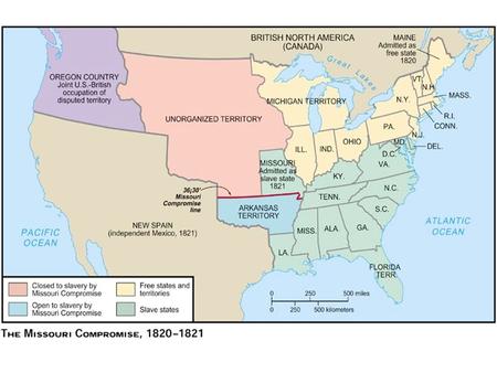 In 1819, there were 11 free states and 11 slave states. Representation in the Senate was evenly balanced between the North and the South. Missouri.
