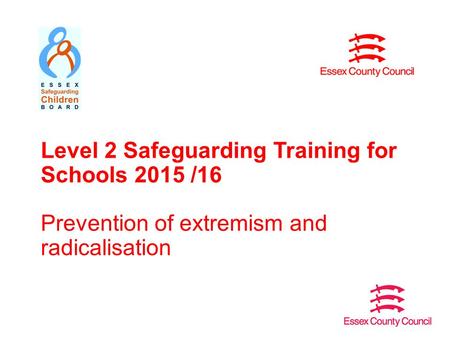 Level 2 Safeguarding Training for Schools 2015 /16