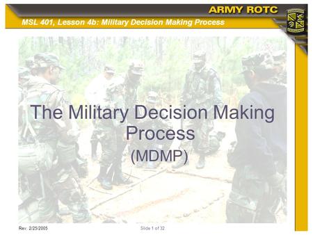 The Military Decision Making Process