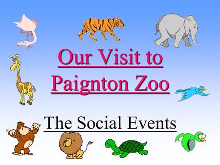 Our Visit to Paignton Zoo The Social Events What Do You Want to Do? rounders Colouring contest Art session Play area Truckers End.
