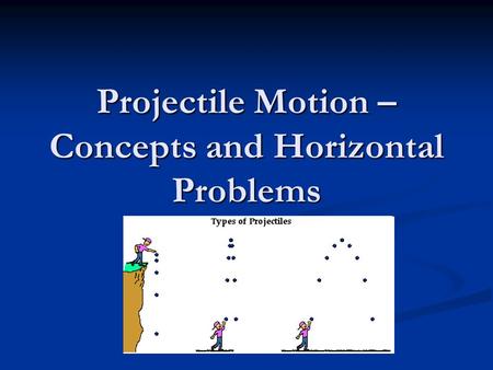 Projectile Motion – Concepts and Horizontal Problems.