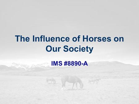 The Influence of Horses on Our Society