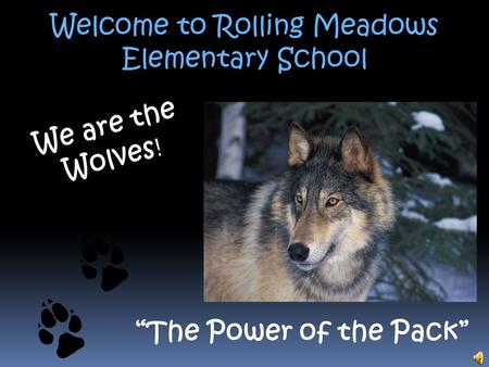 Welcome to Rolling Meadows Elementary School We are the Wolves ! “The Power of the Pack”