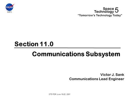 5 Section 11.0 Communications Subsystem Space Technology