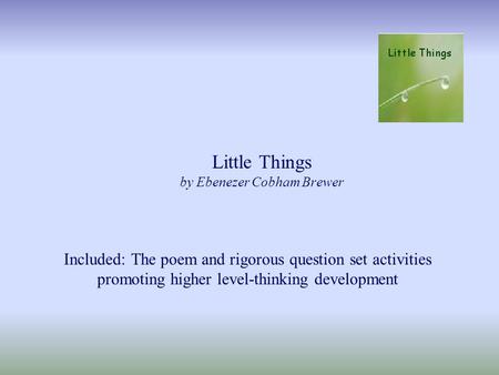 Little Things by Ebenezer Cobham Brewer