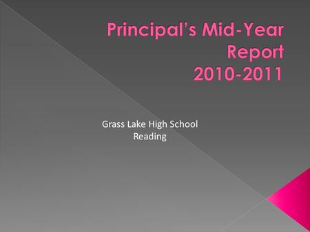 Grass Lake High School Reading.  All Students must be proficient in reading by 2014.