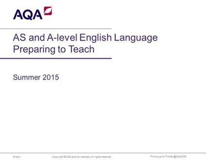 AS and A-level English Language Preparing to Teach