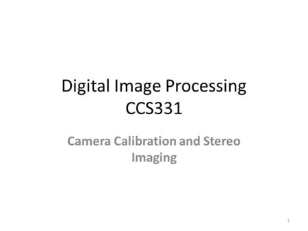 Digital Image Processing CCS331