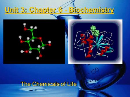 Unit 3: Chapter 6 - Biochemistry The Chemicals of Life.