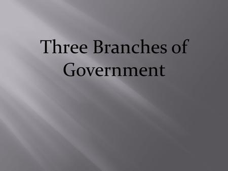 Three Branches of Government. Section 1 The Legislative Branch.
