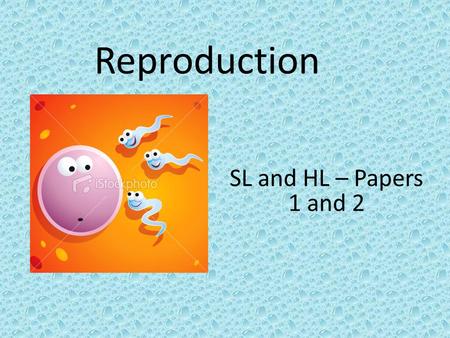 Reproduction SL and HL – Papers 1 and 2. Introduction to Reproduction One of the six life functions is to reproduce In humans, the reproductive systems.