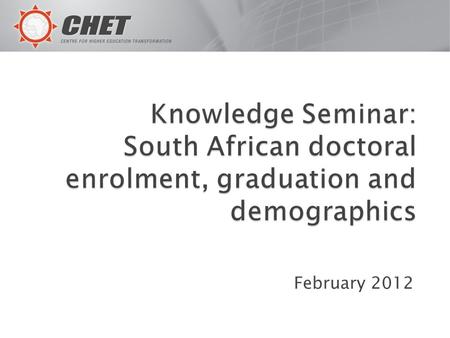February 2012. Graph 1 sets out data on key elements of SA’s high-level knowledge production for the period 1996-2010 expressed as doctoral enrolments,