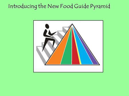 Introducing the New Food Guide Pyramid Introducing the New Food Guide Pyramid.