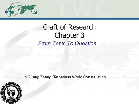 Craft of Research Chapter 3