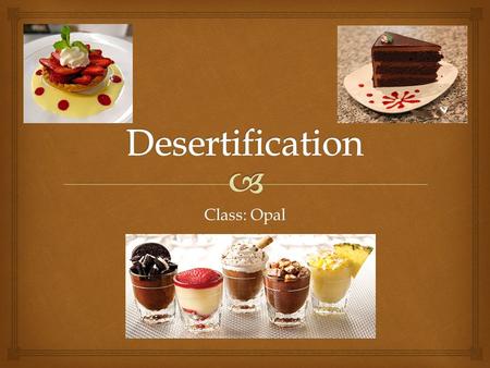 Class: Opal.    Causes of Desertification (in the Sahel region)