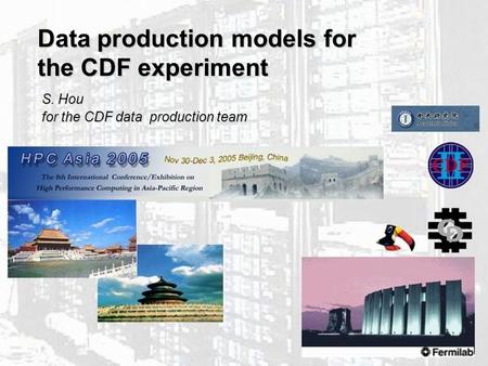 CDF data production models 1 Data production models for the CDF experiment S. Hou for the CDF data production team.