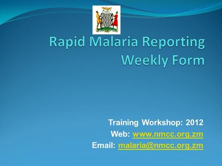 Training Workshop: 2012 Web: