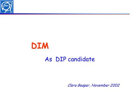 Clara Gaspar, November 2002 DIM As DIP candidate.