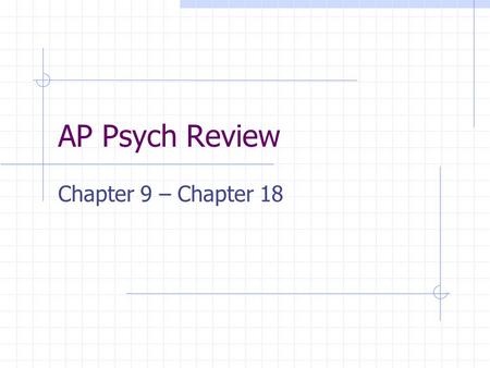 AP Psych Review Chapter 9 – Chapter 18. Topics Intelligence theorists Personality theorists Therapies & approaches.
